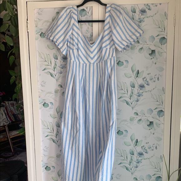 a new day Blue and White Maxi Dress with pockets😉 - Picture 1 of 5